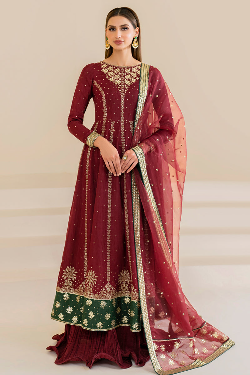 Jazmin 3 Piece Custom Stitched Suit - Maroon - LB287441