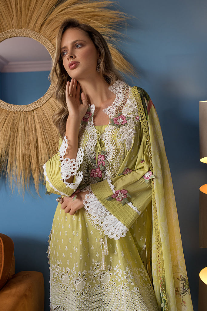 Sobia Nazir 3 Piece Custom Stitched Suit - Green - LB285782