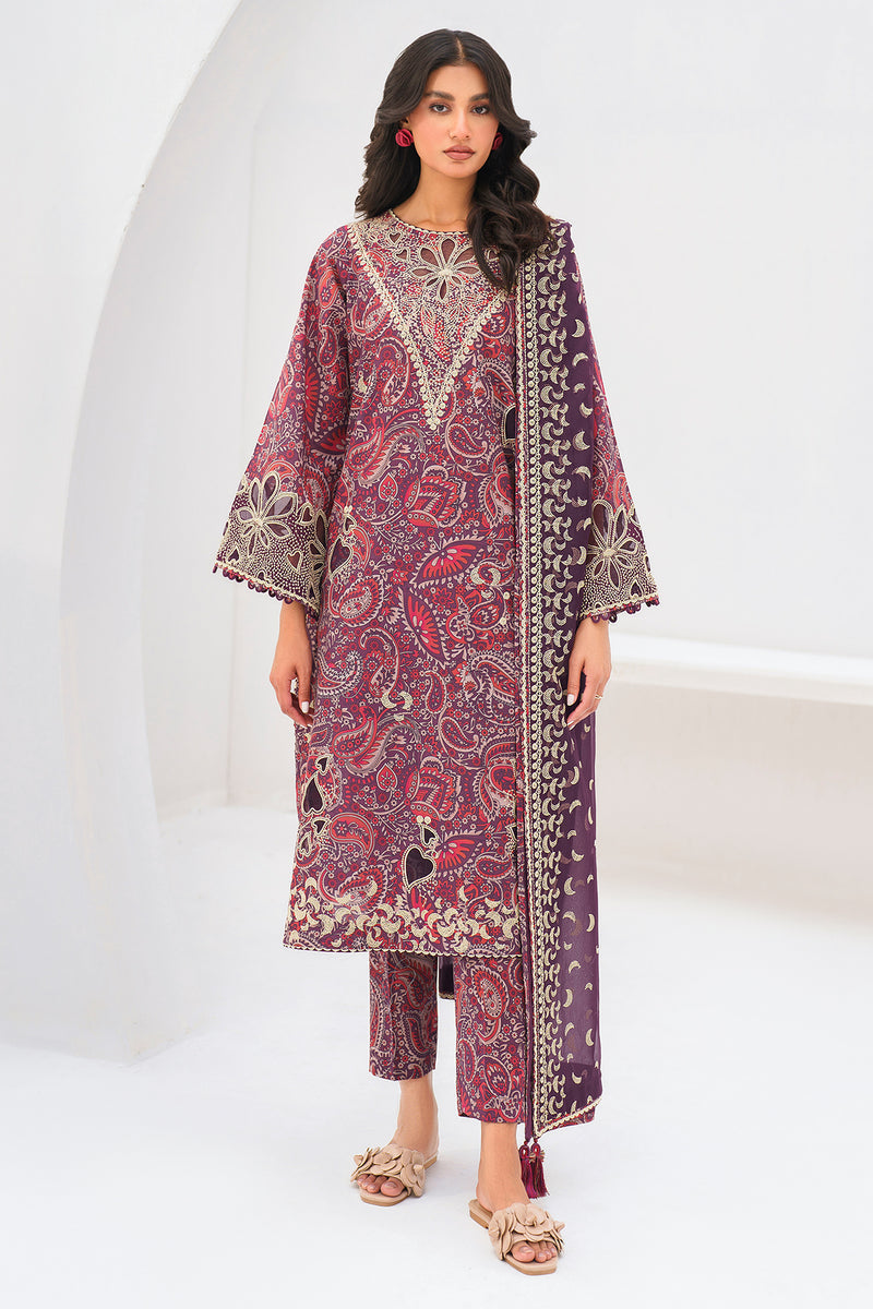 Jazmin 3 Piece Custom Stitched Suit - Purple - LB287333