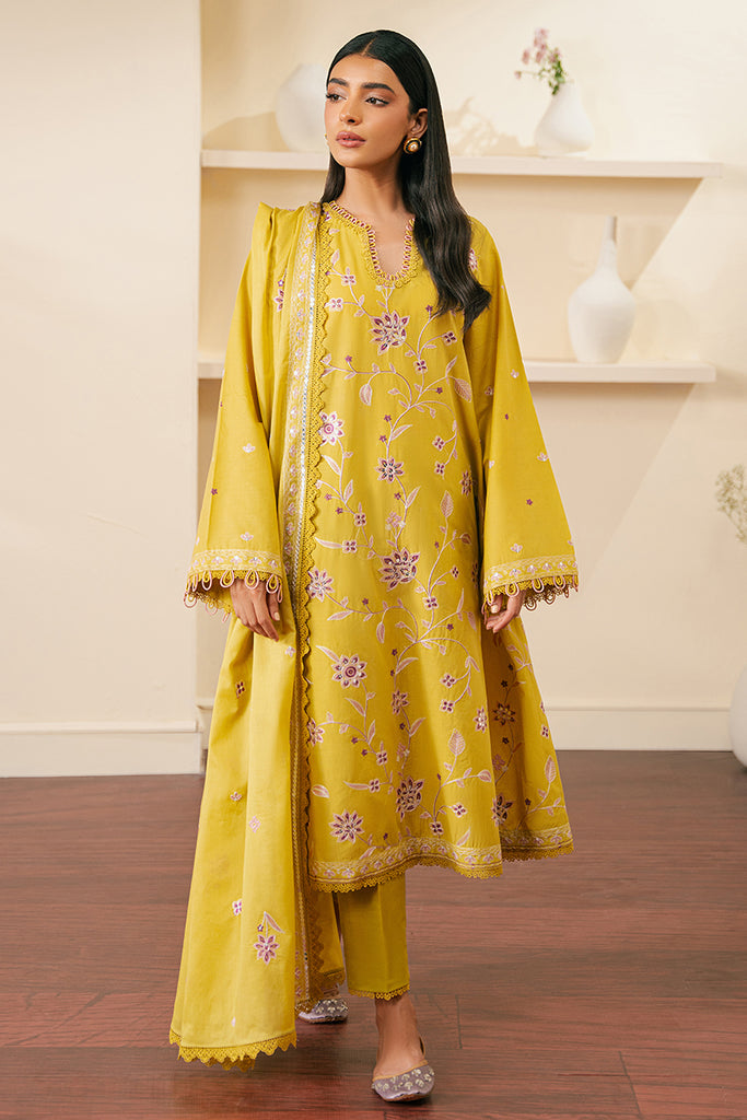 Cross Stitch 3 Piece Custom Stitched Suit - Yellow - LB29066