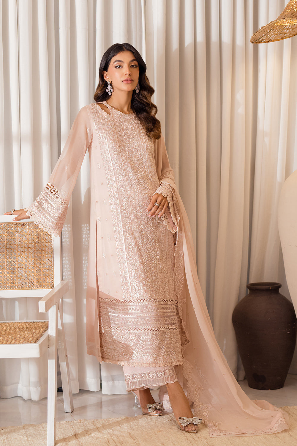 Libasco Azure 3 Piece Custom Stitched Suit - Pink - LB288266