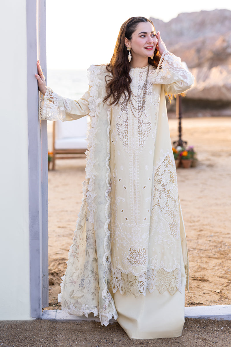 Qalamkar 3 Piece Custom Stitched Suit - Yellow - LB285855