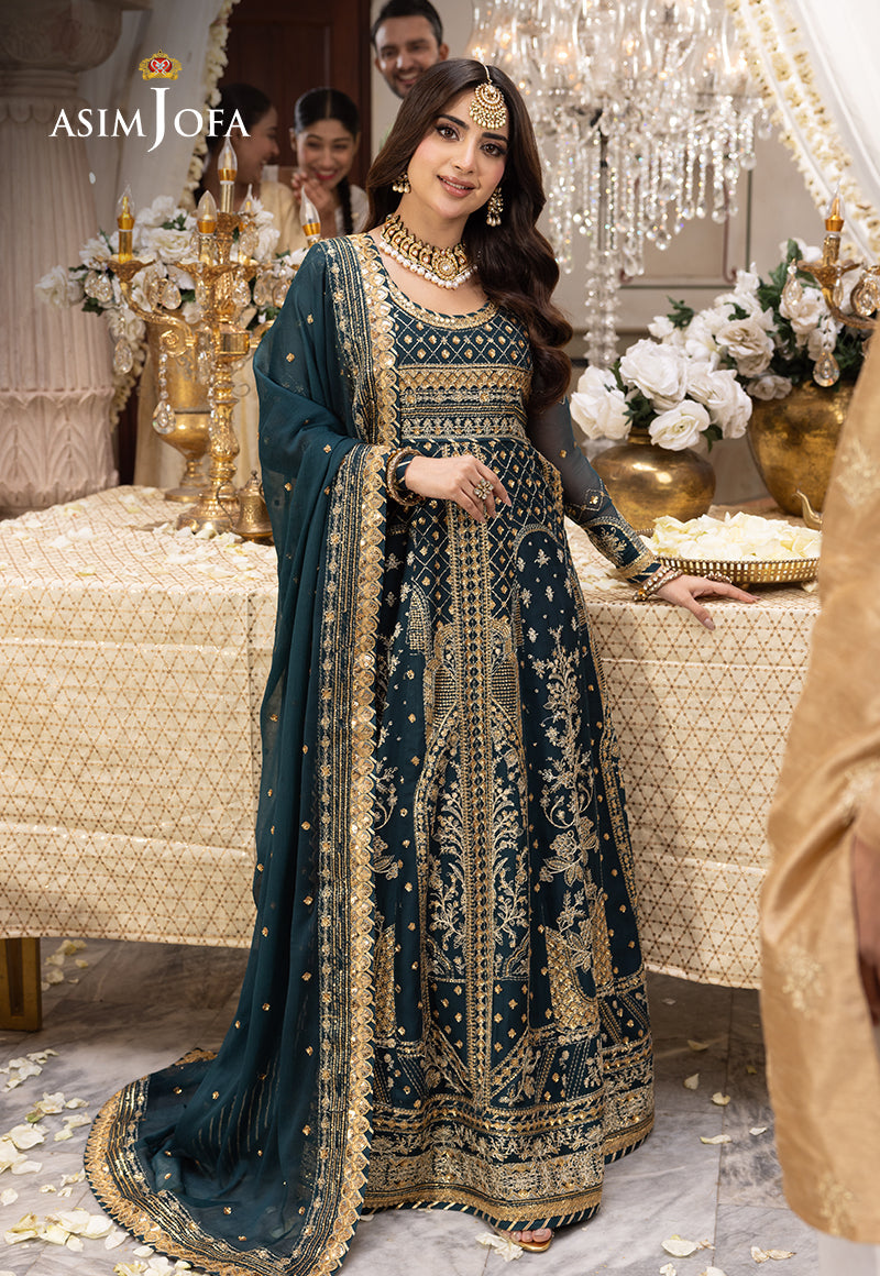 Asim Jofa 3 Piece Custom Stitched Suit - Green - LB285484