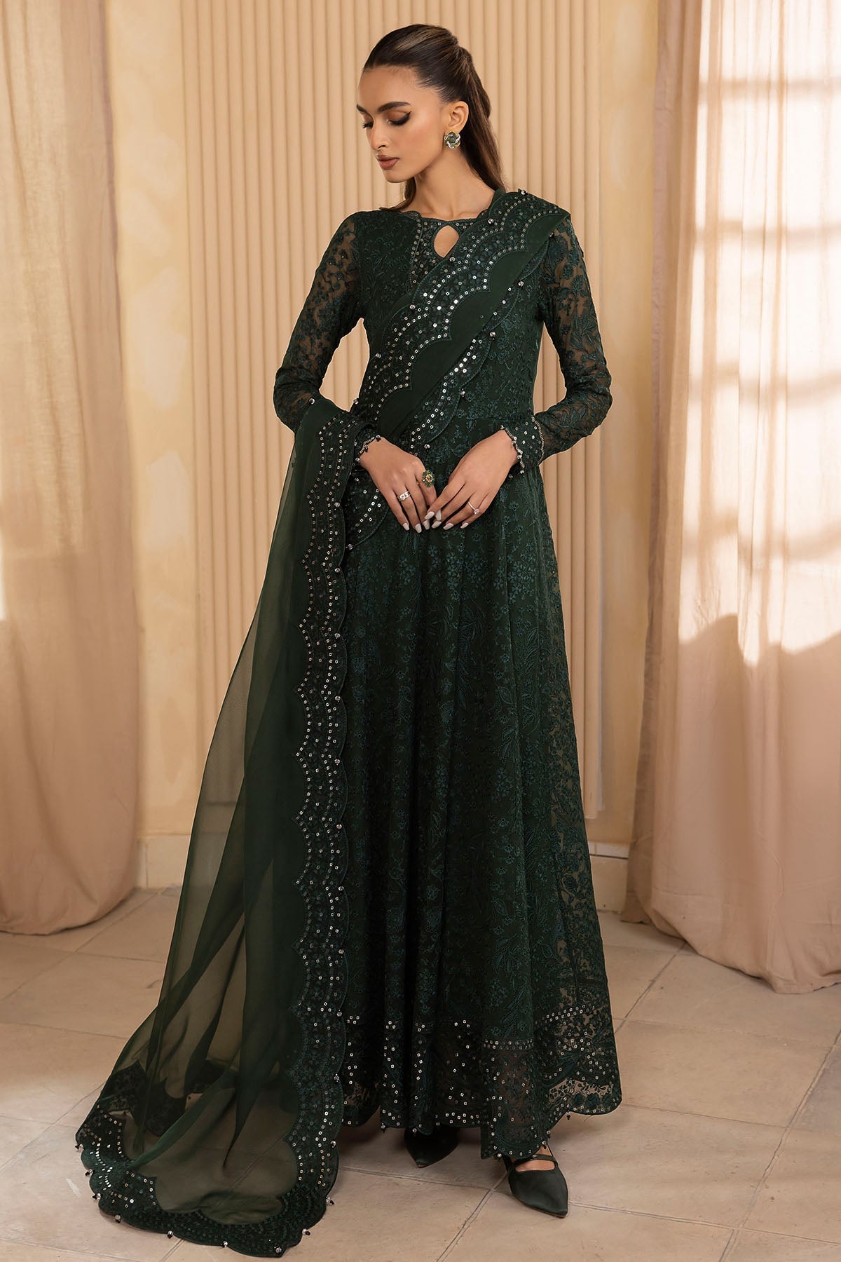 Jazmin 3 Piece Custom Stitched Suit - Green - LB286556