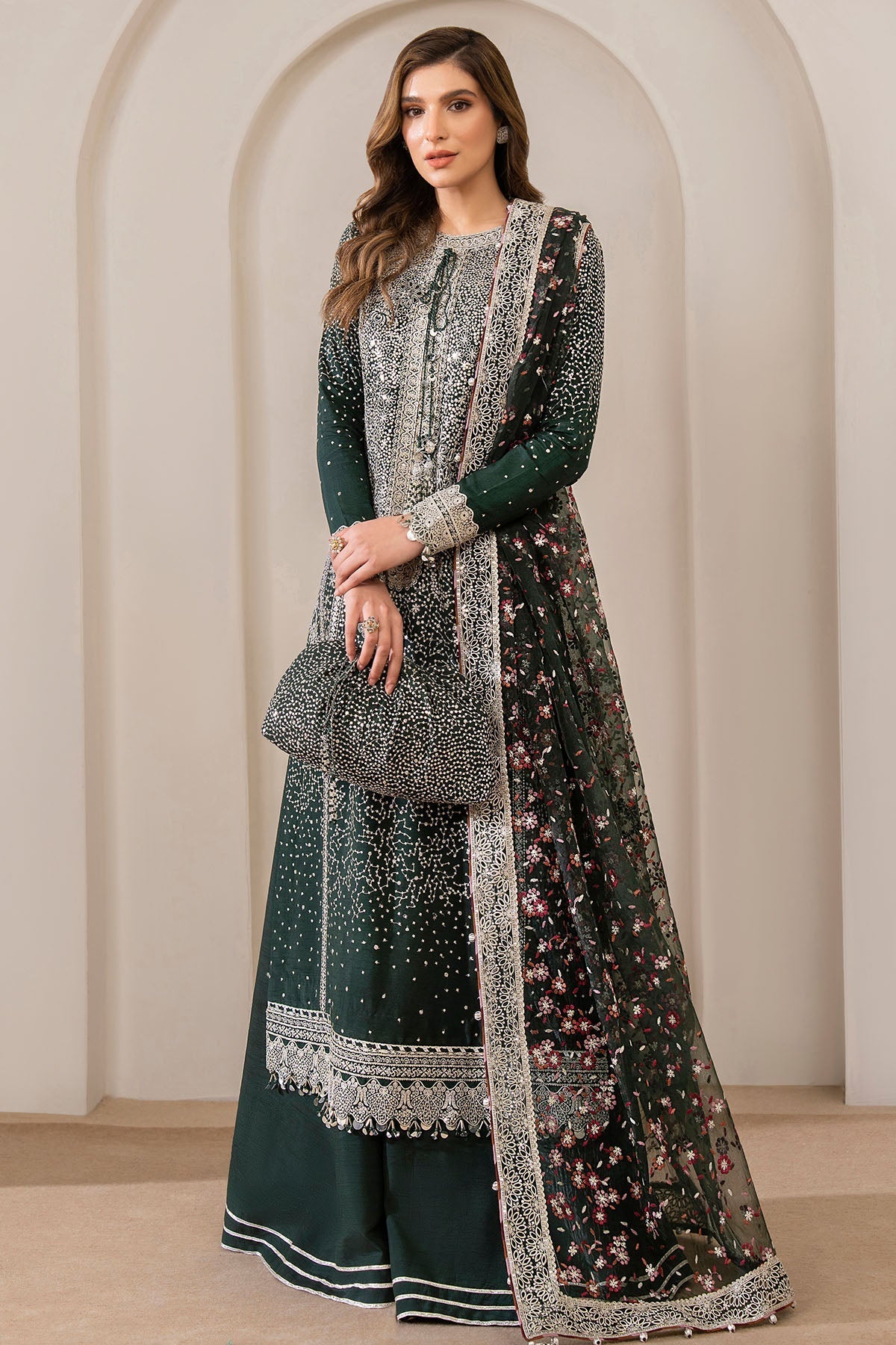 Jazmin 3 piece Custom Stitched Suit - Green - LB285468