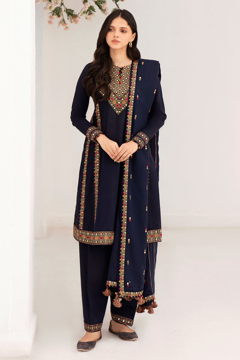 Jazmin 3 Piece Custom Stitched Suit - Blue - LB287320