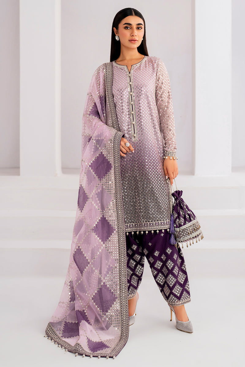 Jazmin 3 Piece Custom Stitched Suit - Purple - LB287865