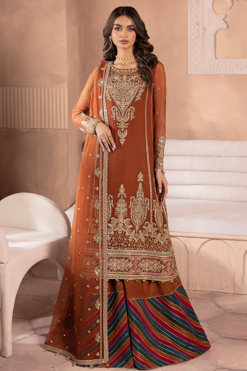 Jazmin 3 Piece Custom Stitched Suit - Brown - LB287443