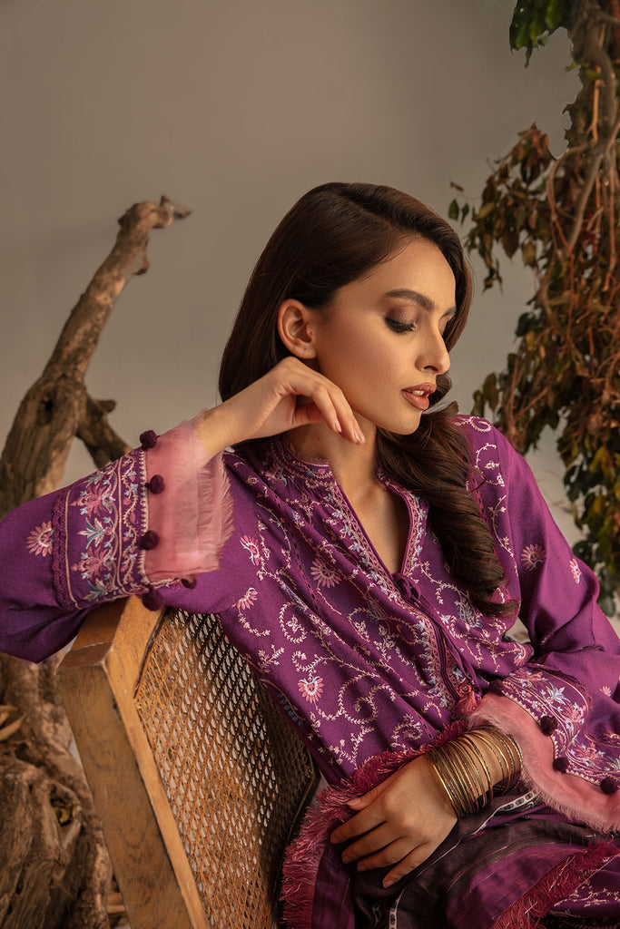 Sobia Nazir 3 Piece Custom Stitched Suit - Purple - LB285069