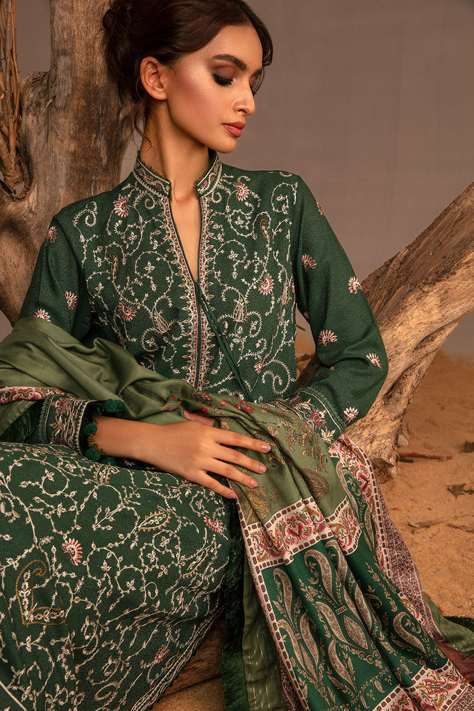 Sobia Nazir 3 Piece Custom Stitched Suit - Green - LB285075