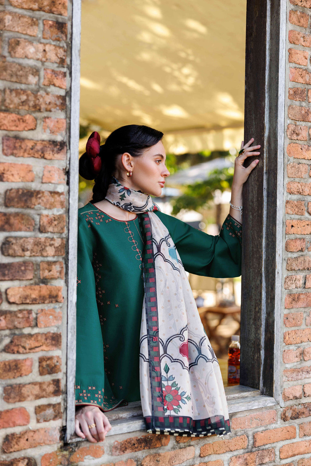 Jazmin 3 Piece Custom Stitched Suit - Green - LB31319