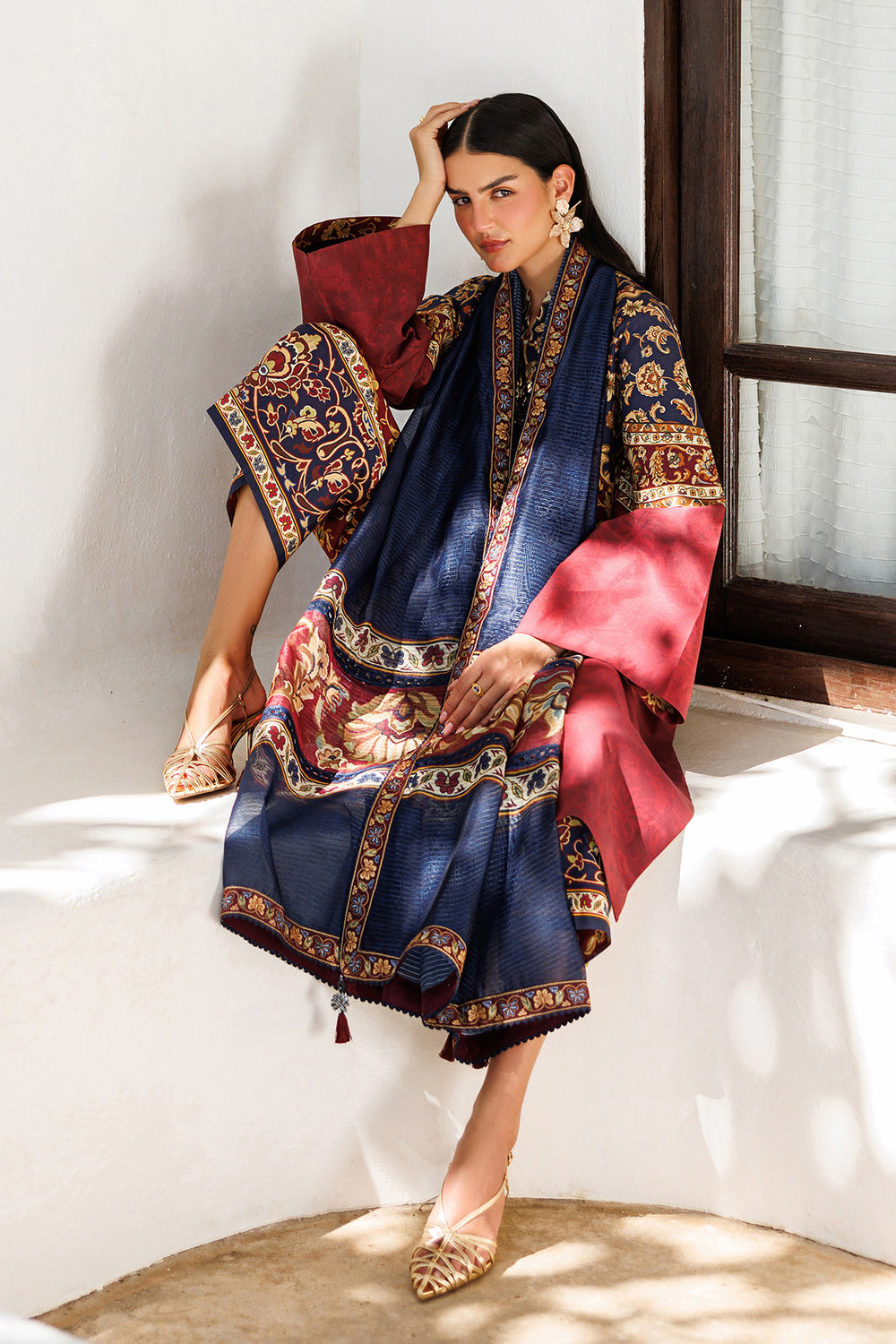 Jazmin 3 Piece Custom Stitched Suit - Maroon - LB31327