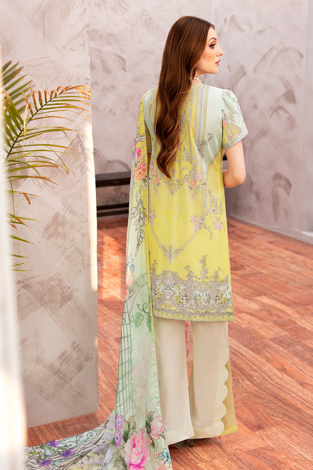 Ramsha 3 Piece Custom Stitched Suit - Yellow - LB285958