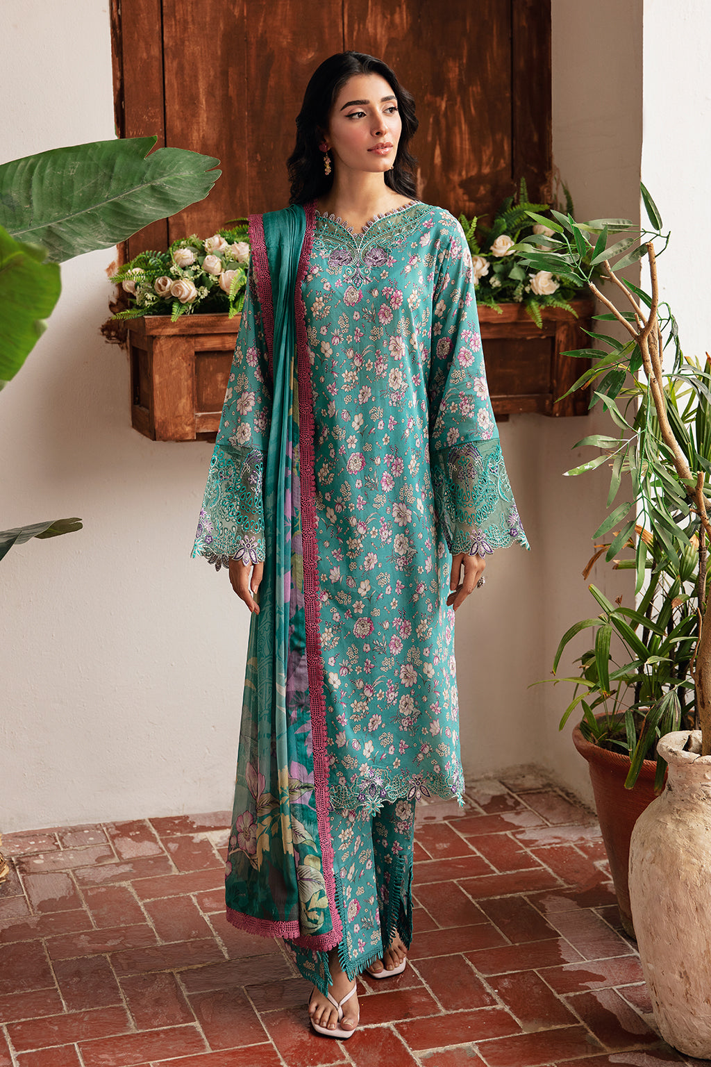 Ramsha 3 Piece Custom Stitched Suit - Green - LB285965