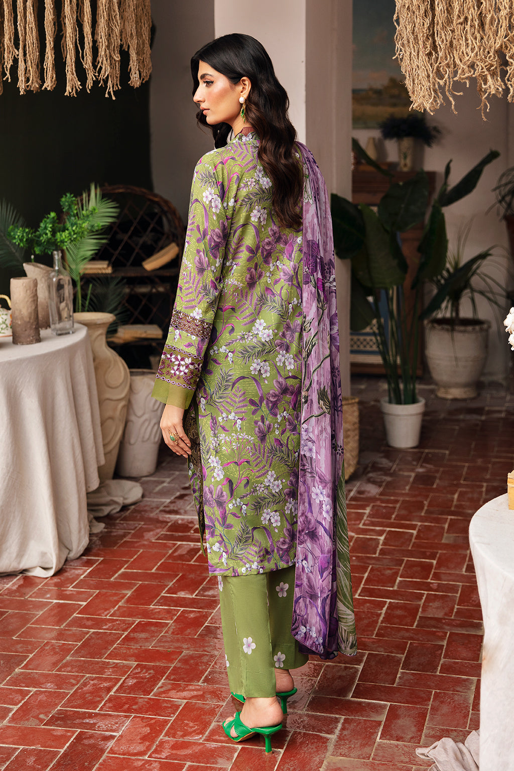 Ramsha 3 Piece Custom Stitched Suit - Green - LB285973