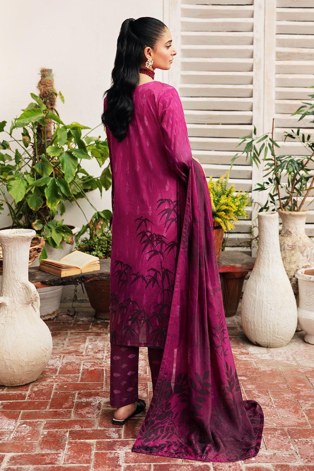 Ramsha 3 Piece Custom Stitched Suit - Purple - LB285971