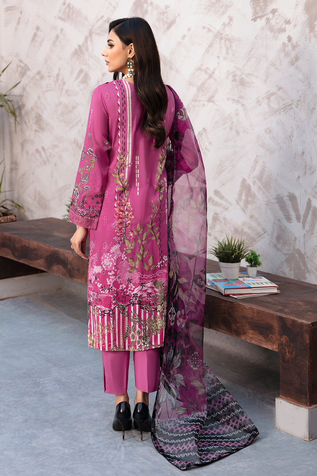 Ramsha 3 Piece Custom Stitched Suit - Purple - LB285960