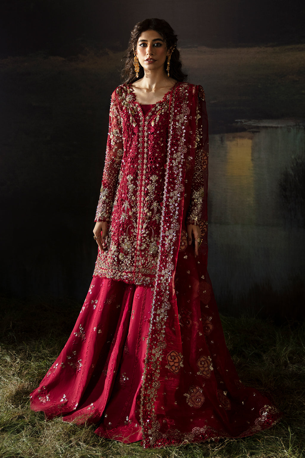 Afrozeh 3 Piece Custom Stitched Suit - Maroon - LB289265