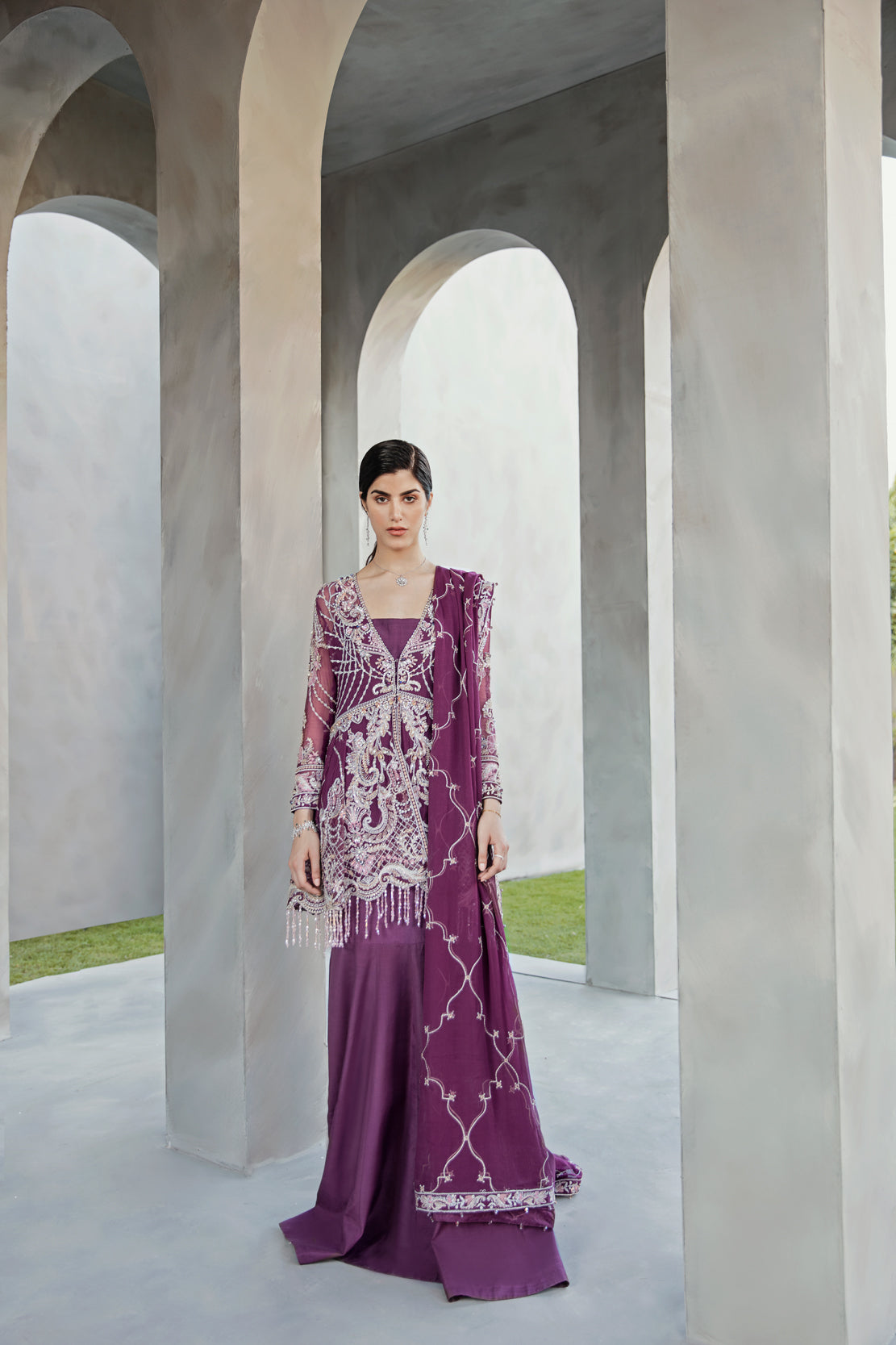 Reign 3 Piece Custom Stitched Suit - Purple - LB24617