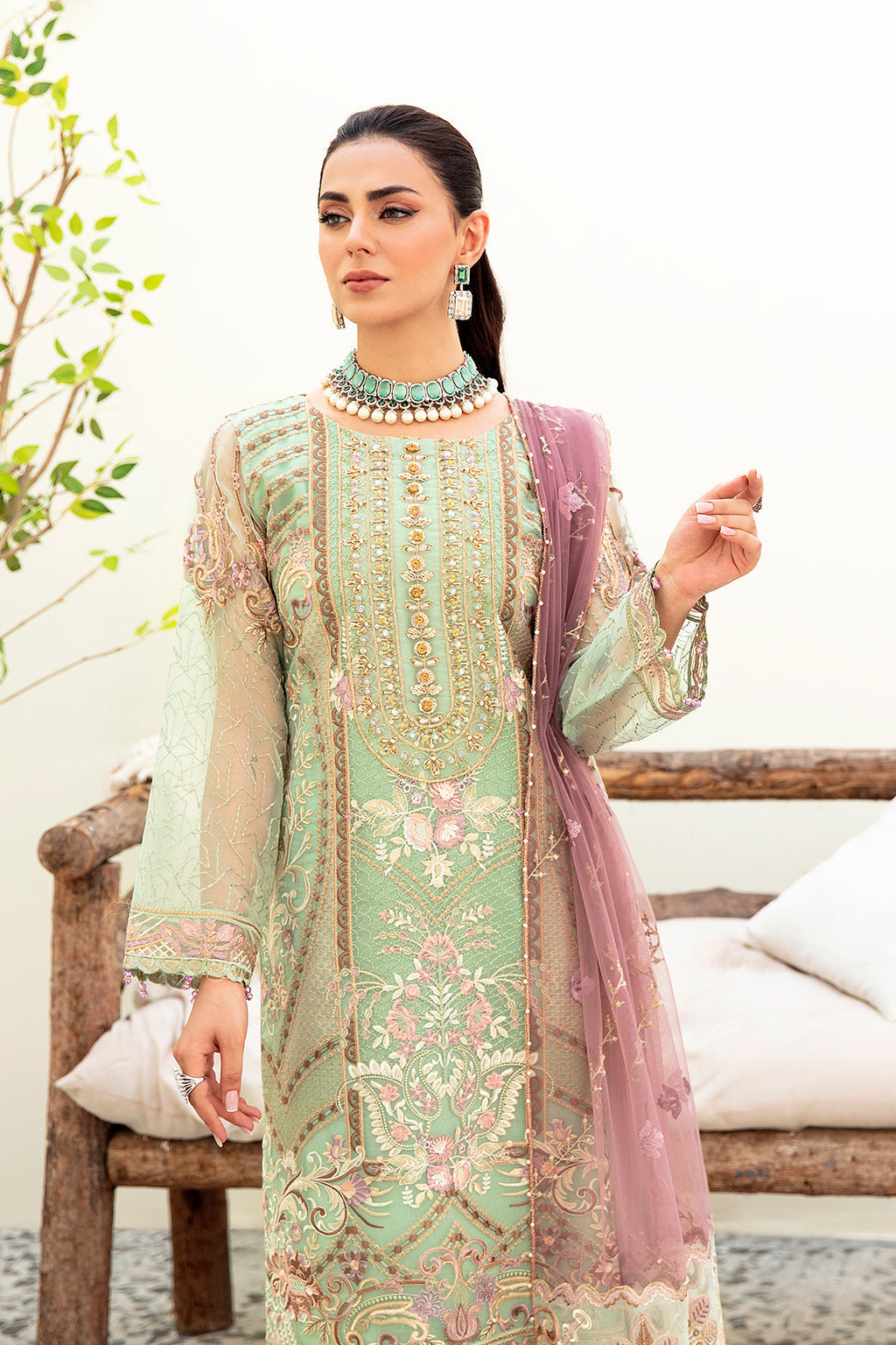 Ramsha 3 Piece Custom Stitched Suit - Green - LB285239