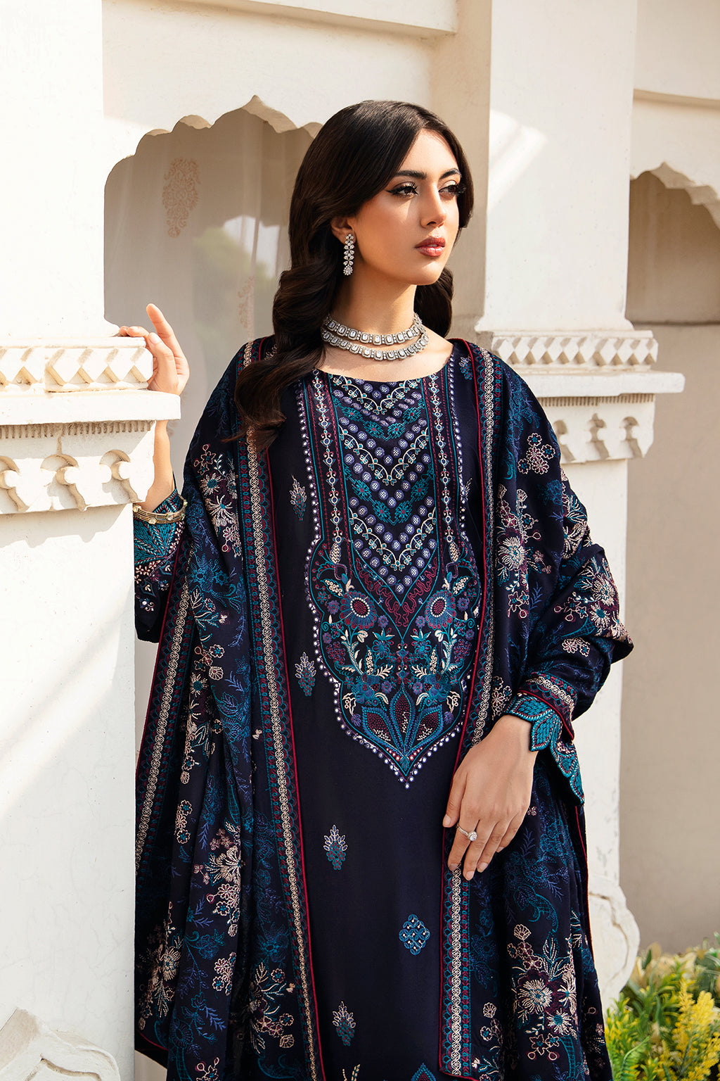 Ramsha 3 Piece Custom Stitched Suit - Blue - LB285228