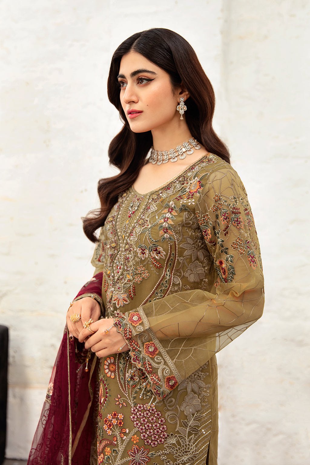 Ramsha 3 Piece Custom Stitched Suit - Green - LB285229