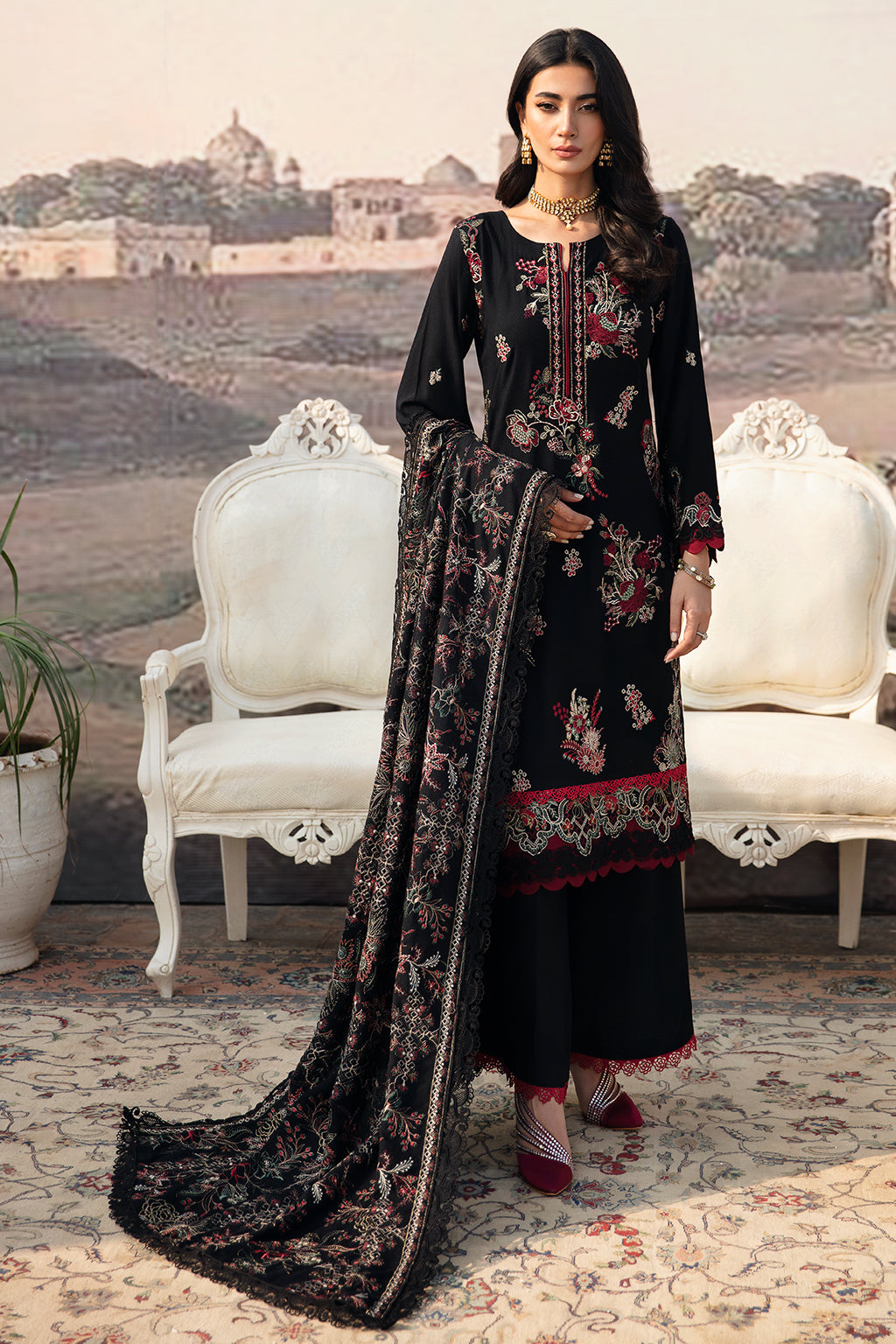 Ramsha 3 Piece Custom Stitched Suit - Black - LB285226