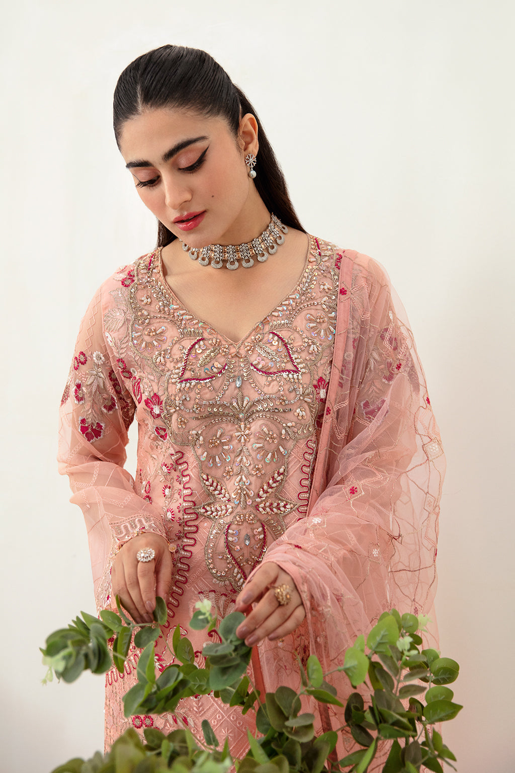 Ramsha 3 Piece Custom Stitched Suit - Pink - LB285242