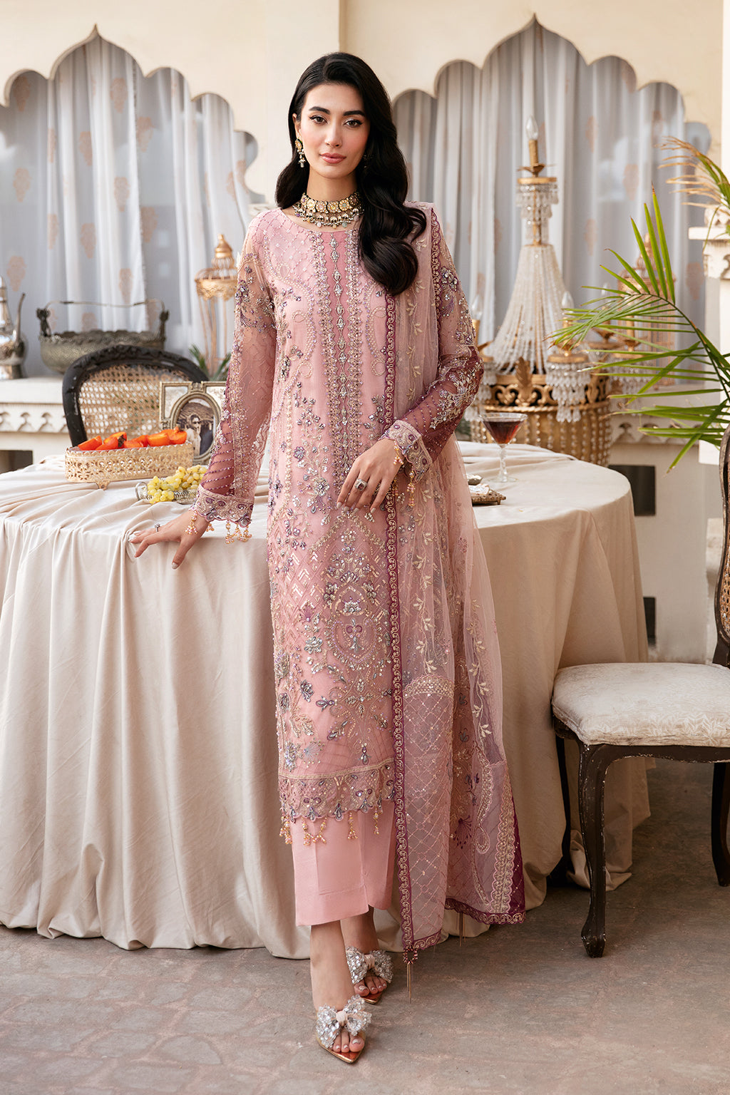 Ramsha 3 Piece Custom Stitched Suit - Pink - LB285264