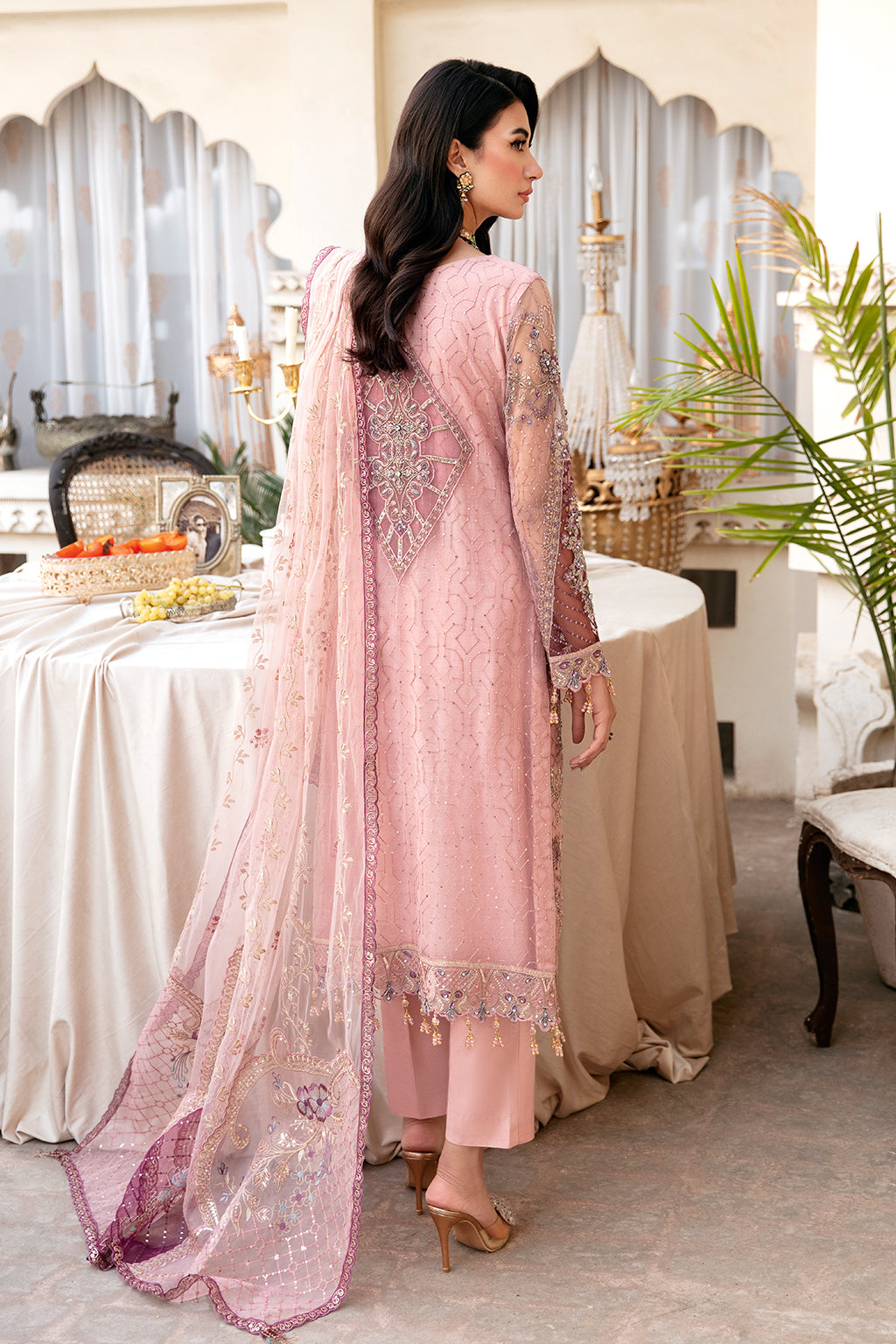 Ramsha 3 Piece Custom Stitched Suit - Pink - LB285264