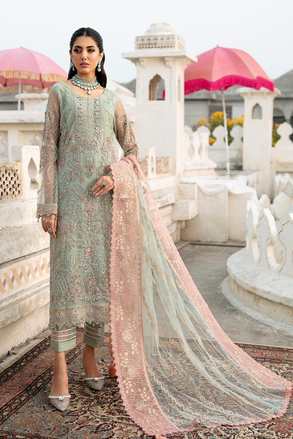 Ramsha 3 Piece Custom Stitched Suit - Green - LB285259