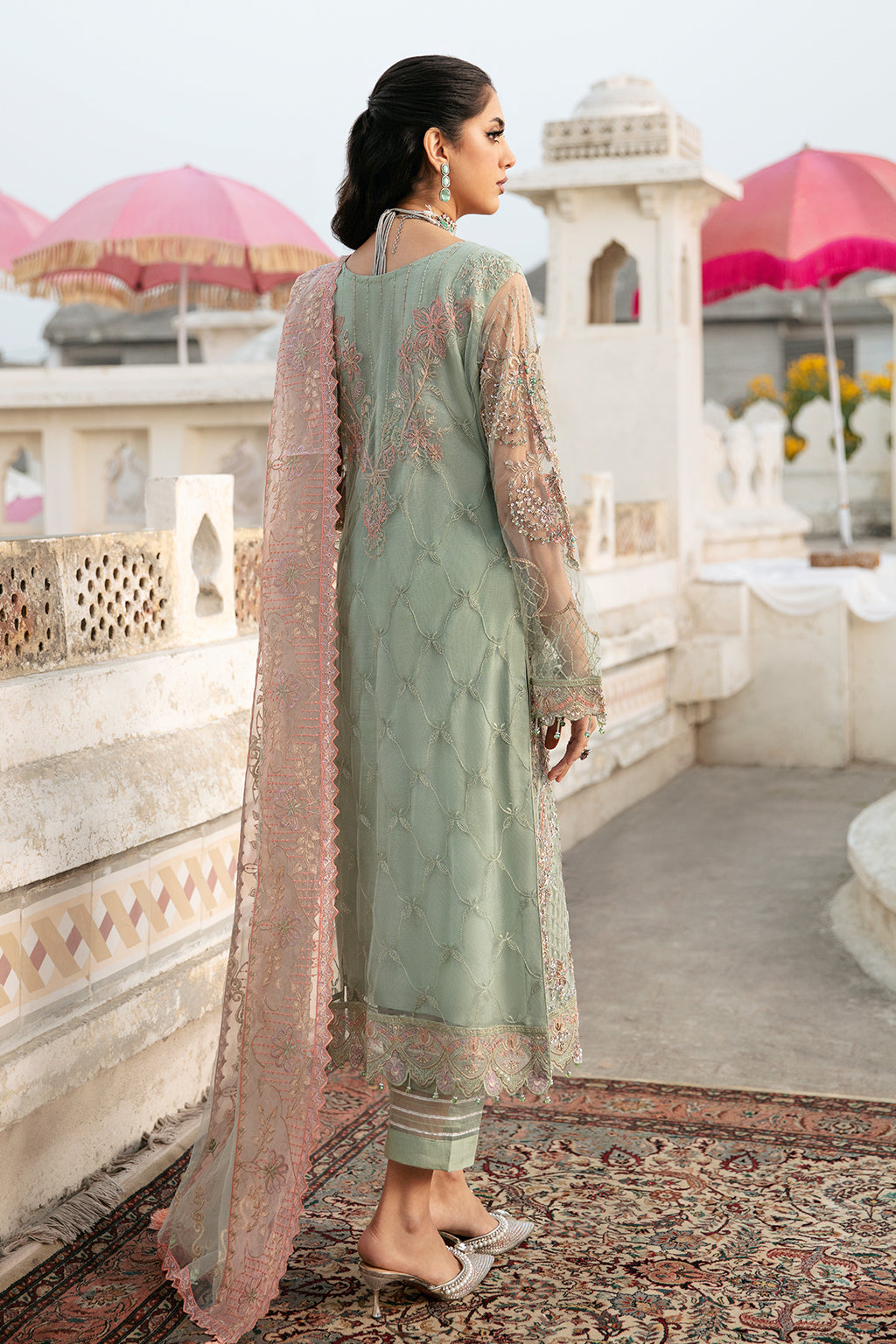 Ramsha 3 Piece Custom Stitched Suit - Green - LB285259