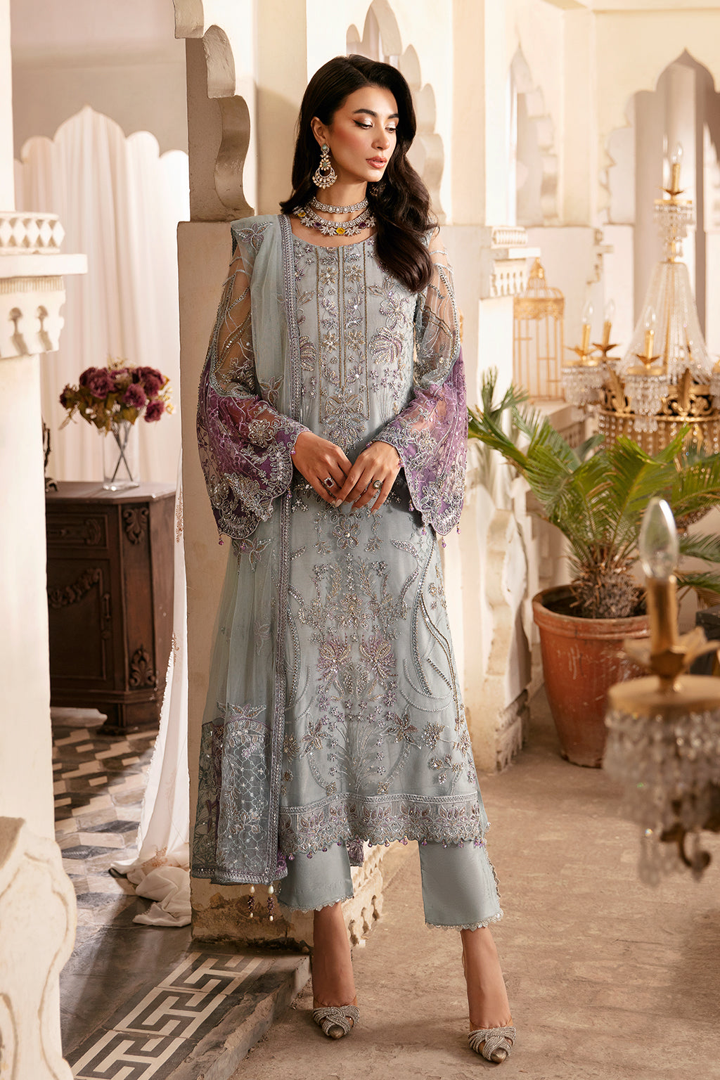 Ramsha 3 Piece Custom Stitched Suit - Gray - LB285258