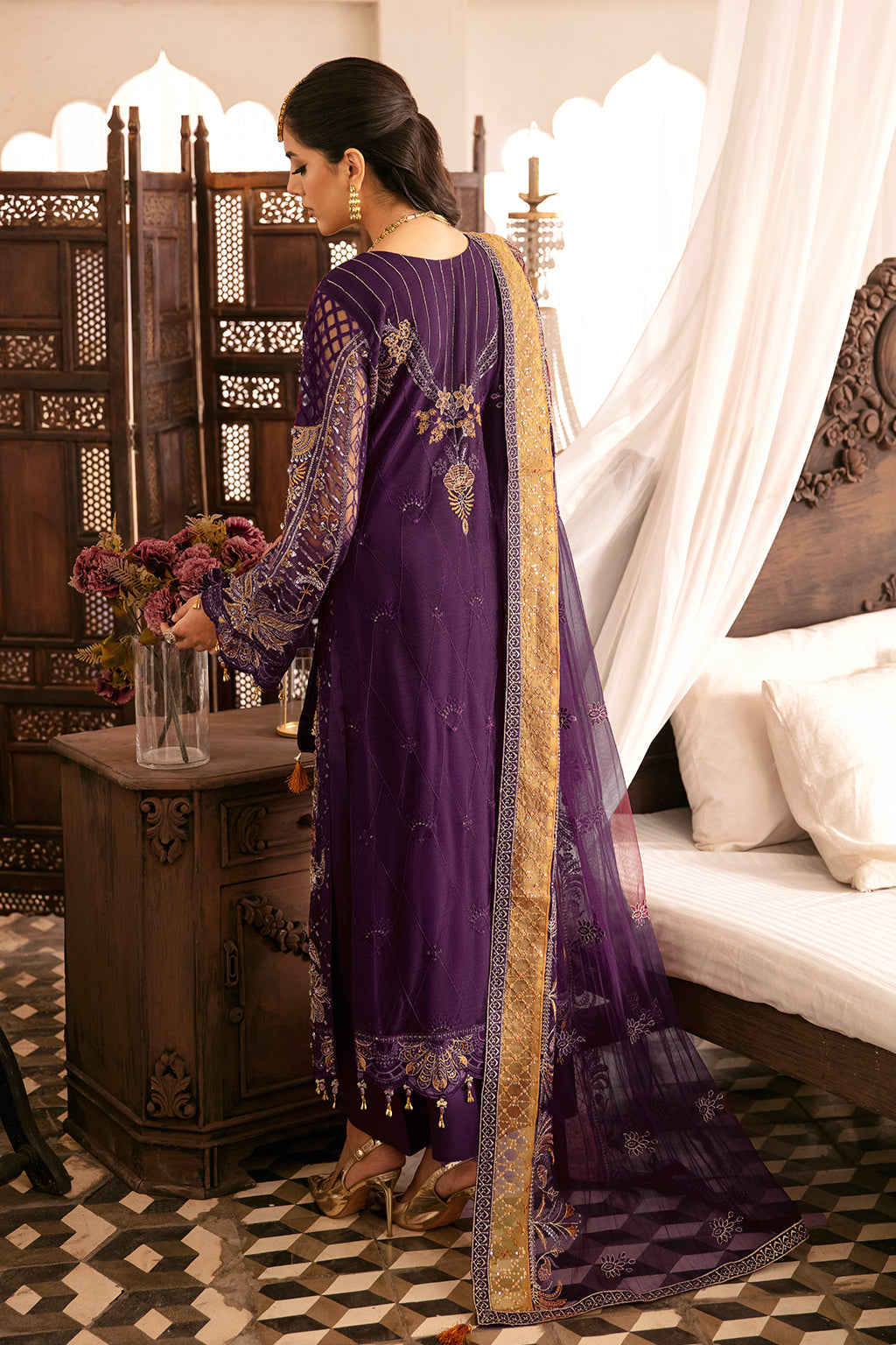 Ramsha 3 Piece Custom Stitched Suit - Purple - LB285260