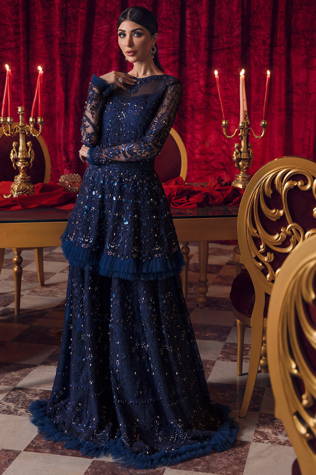 Reign 3 Piece Custom Stitched Suit - Blue - LB22347