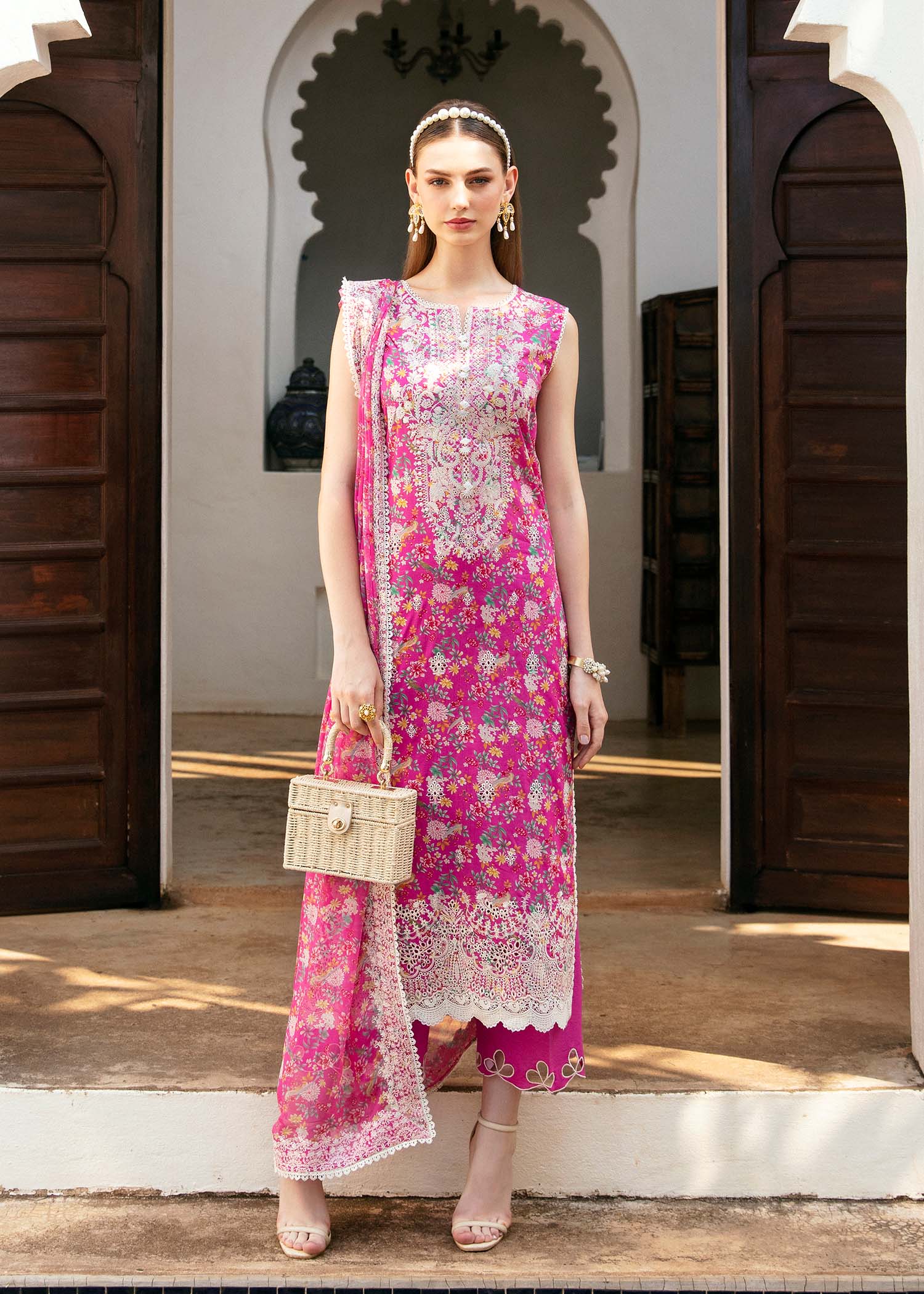 Kanwal Malik 3 Piece Custom Stitched Suit - Pink - LB286689