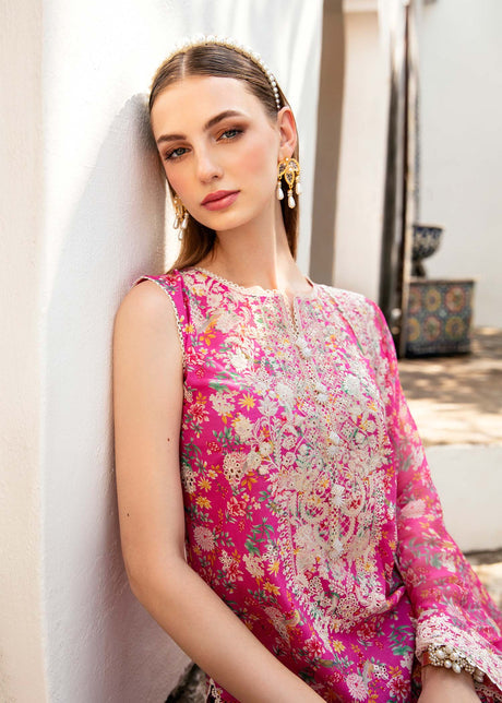 Kanwal Malik 3 Piece Custom Stitched Suit - Pink - LB286689