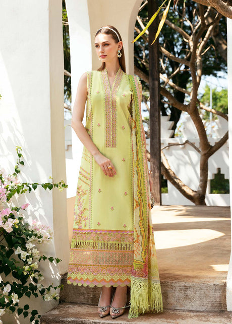 Kanwal Malik 3 Piece Custom Stitched Suit - Green - LB286690