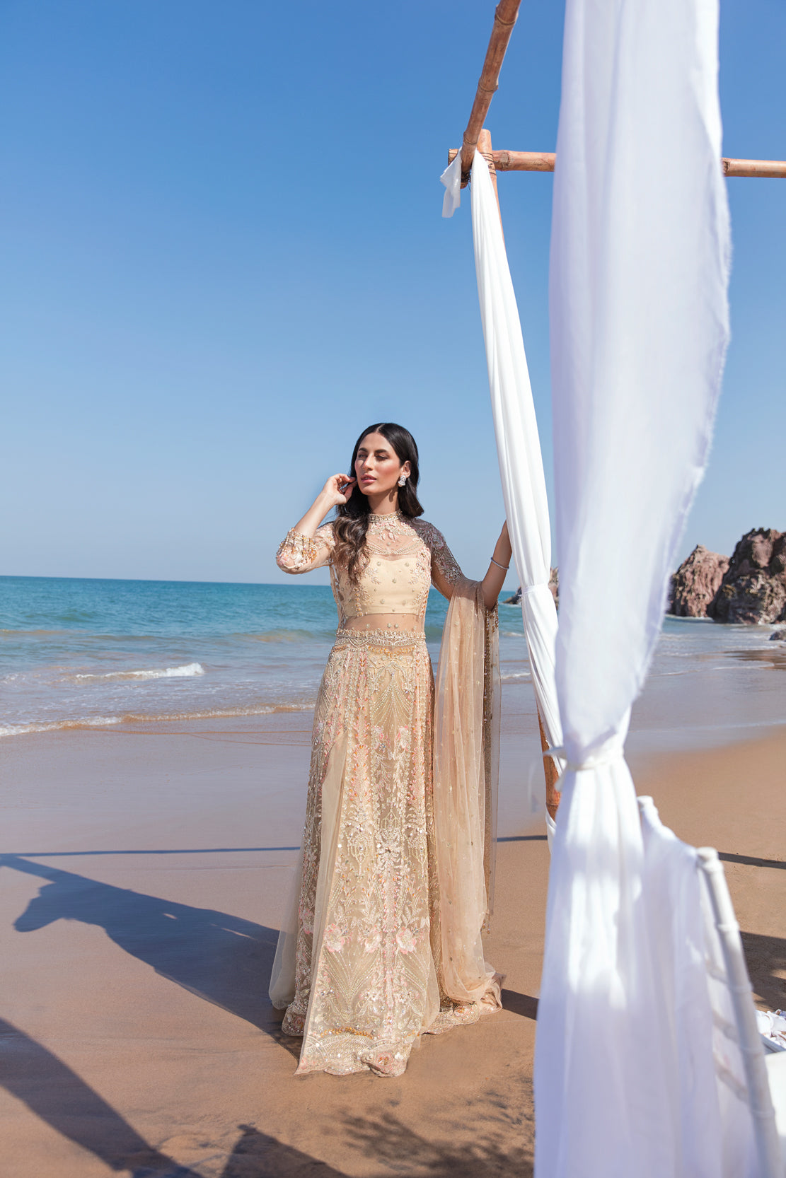 Reign 3 Piece Custom Stitched Suit - Beige - LB24622