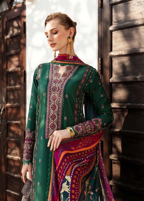 Kanwal Malik 3 Piece Custom Stitched Suit - Green - LB286692