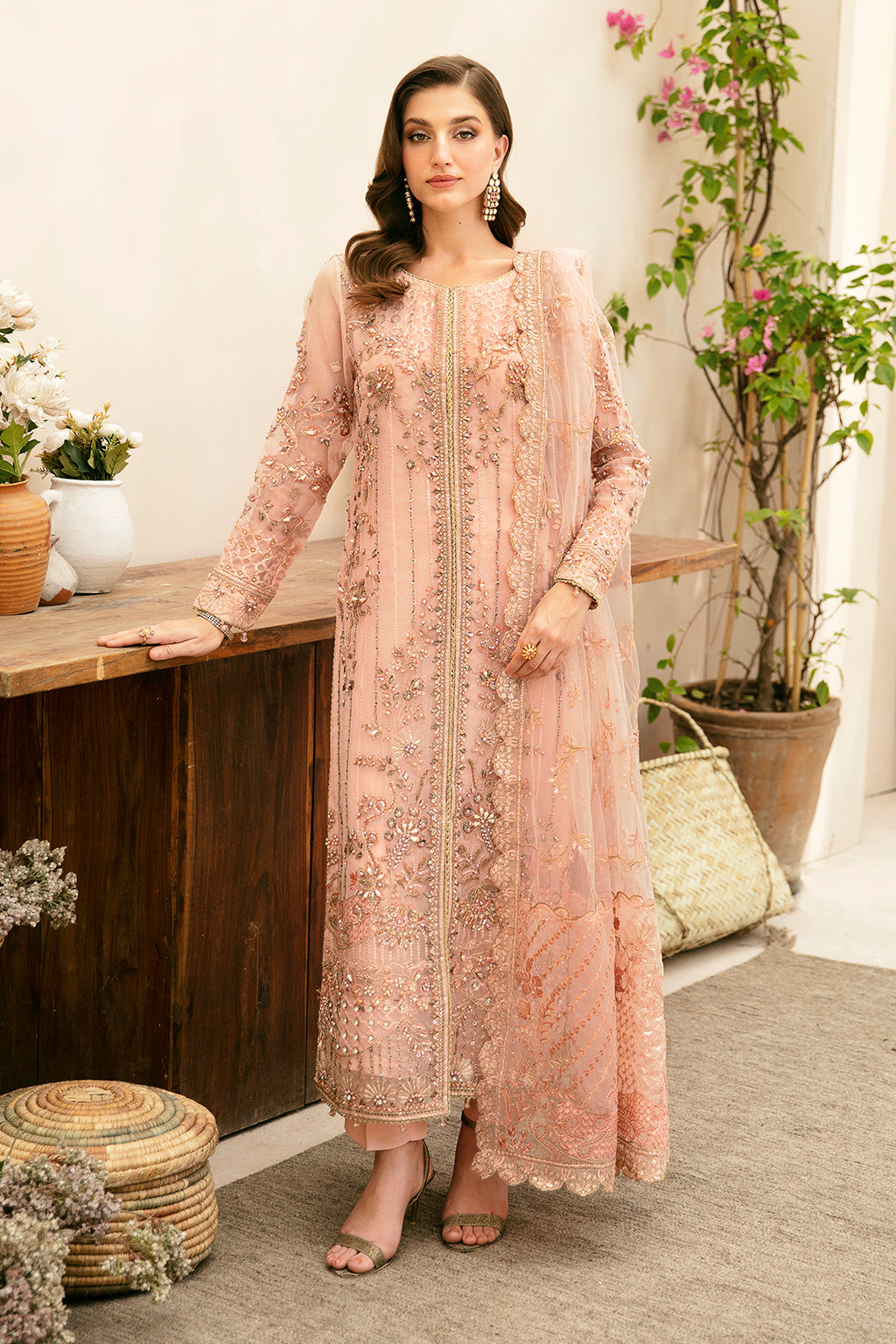 Ramsha 3 Piece Custom Stitched Suit - Pink - LB28958