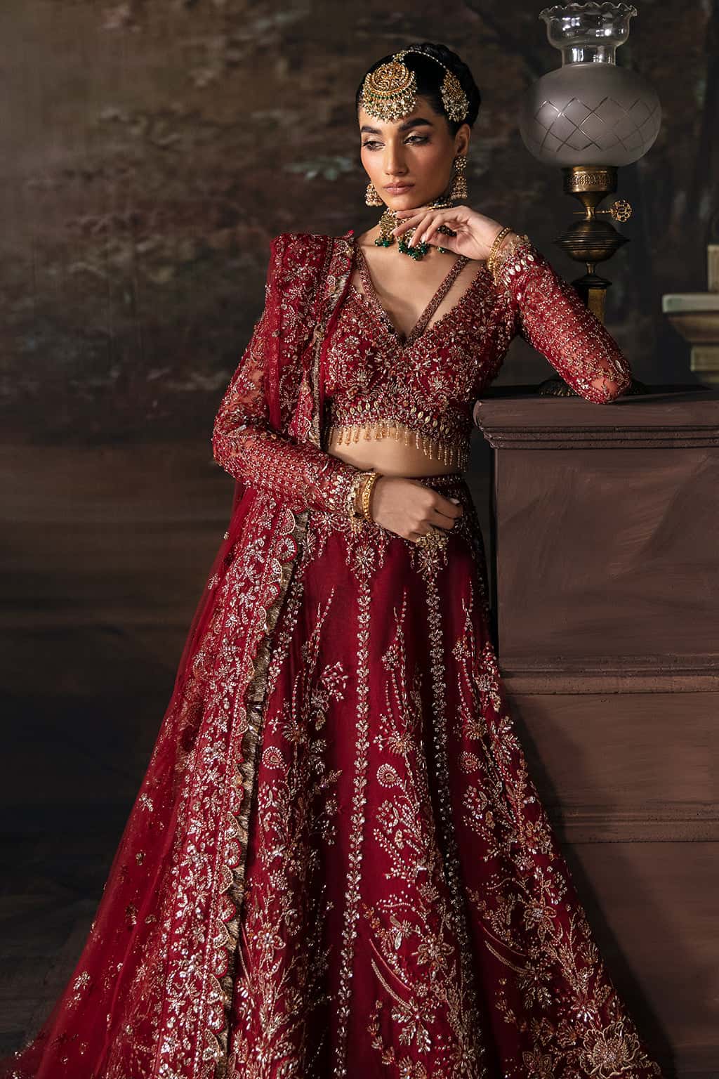Afrozeh 3 Piece Custom Stitched Suit - Maroon - LB30606
