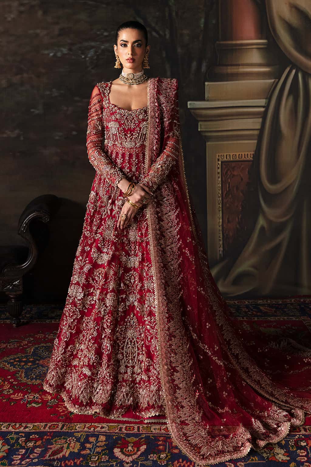 Afrozeh 3 Piece Custom Stitched Suit - Red - LB30605