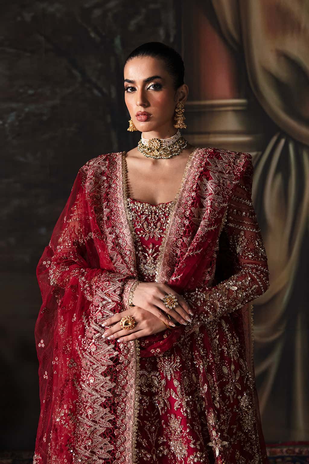 Afrozeh 3 Piece Custom Stitched Suit - Red - LB30605