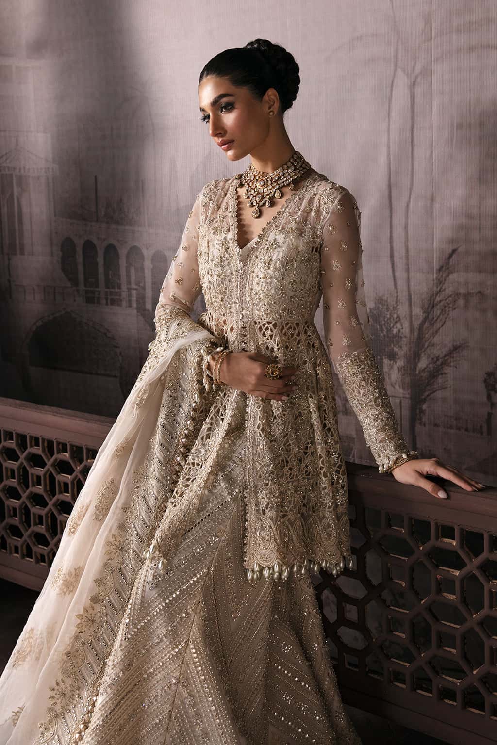Afrozeh 3 Piece Custom Stitched Suit - Off-White - LB30459