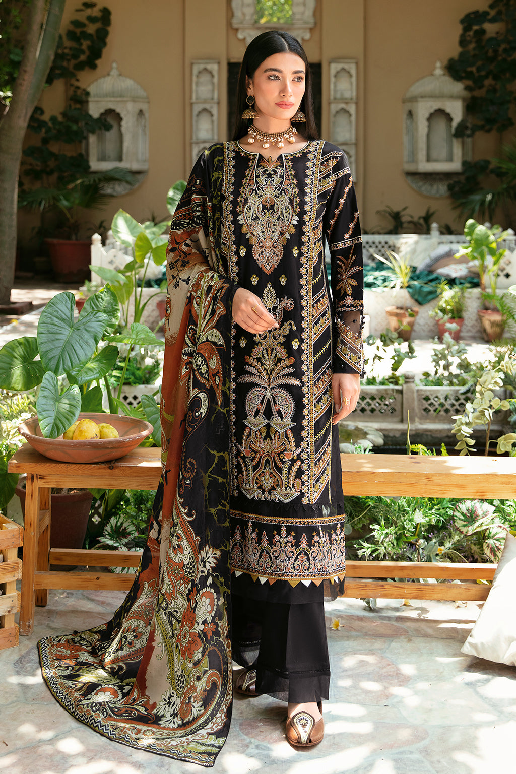 Ramsha 3 Piece Custom Stitched Suit - Black - LB285978