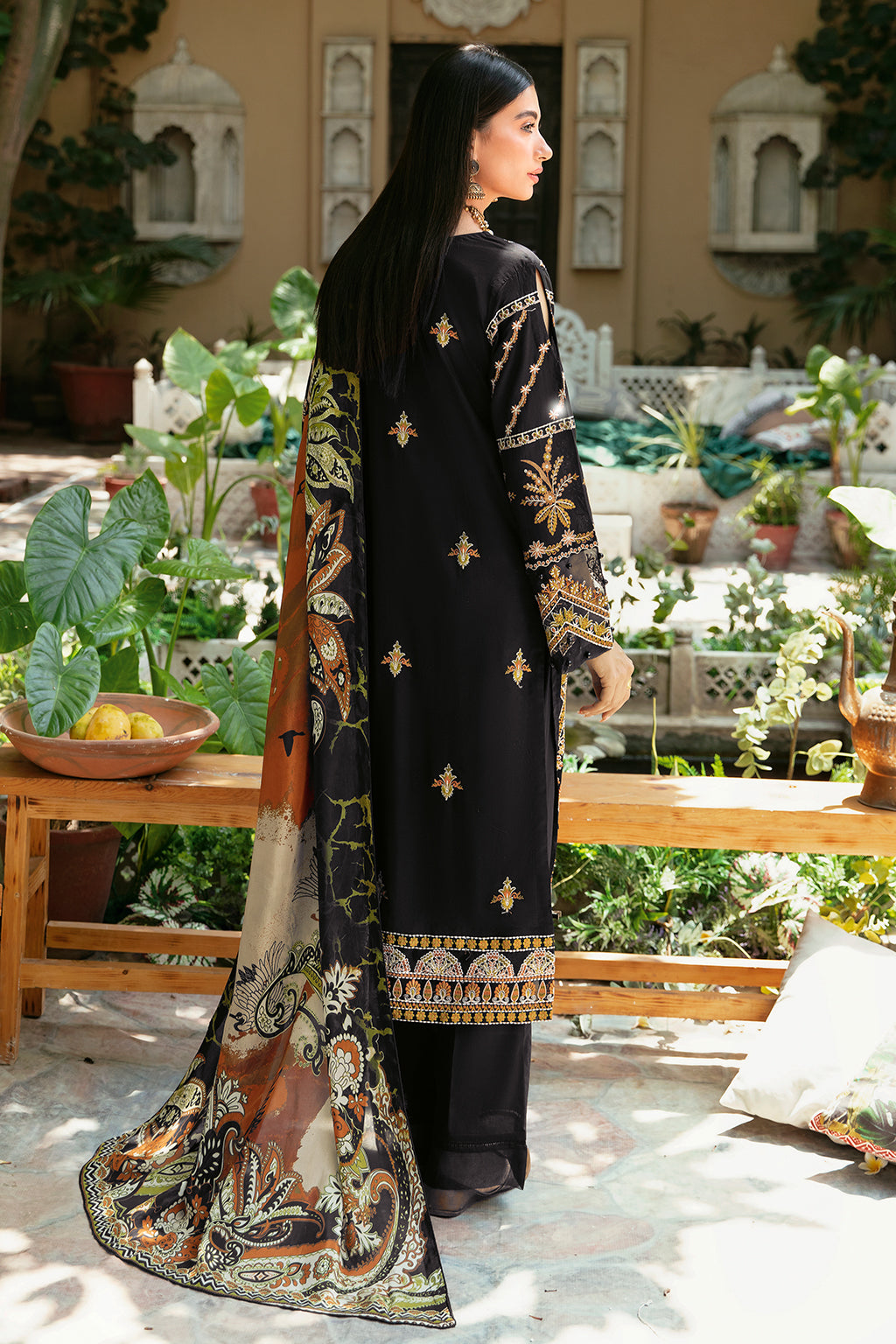 Ramsha 3 Piece Custom Stitched Suit - Black - LB285978