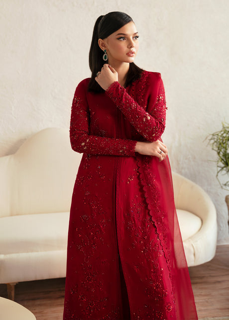 Kanwal Malik 3 Piece Pret Suit - Red - LB287408