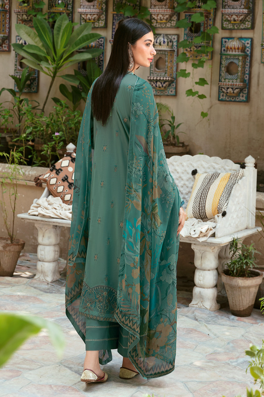 Ramsha 3 Piece Custom Stitched Suit - Green - LB285977