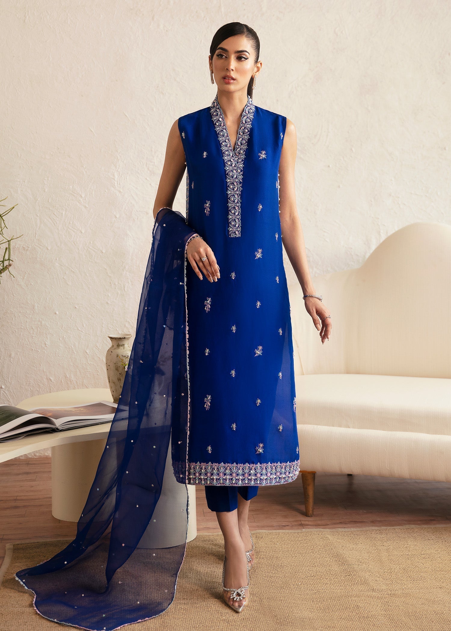 Kanwal Malik 3 Piece Pret Suit - Blue - LB287404